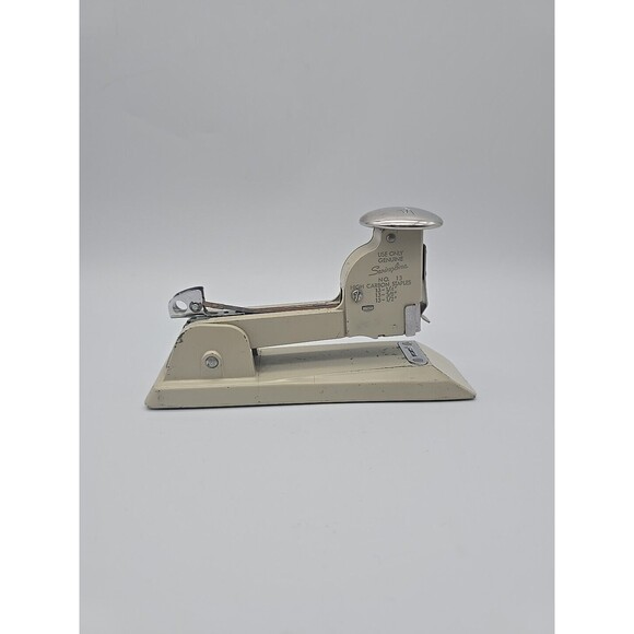 Vintage Swingline No 13 High Carbon Stapler Beige Heavy Duty Steel Made In USA - Picture 3 of 12